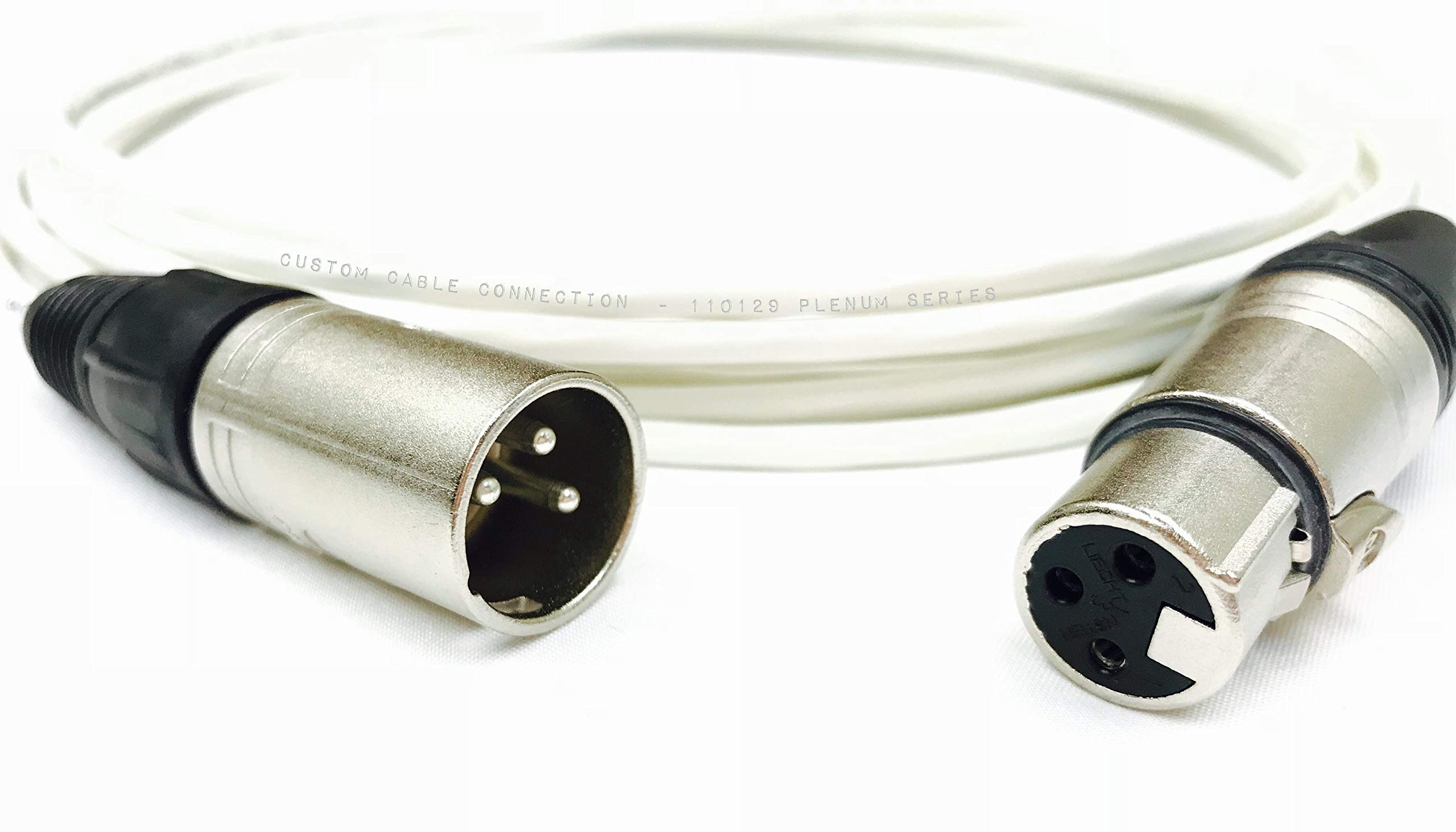 300ft Plenum XLR Male to Female Balanced Audio Cable - Professional Grade, Low Noise, White - Ideal for Studio Recording, Live Sound & Pro Audio Setups
