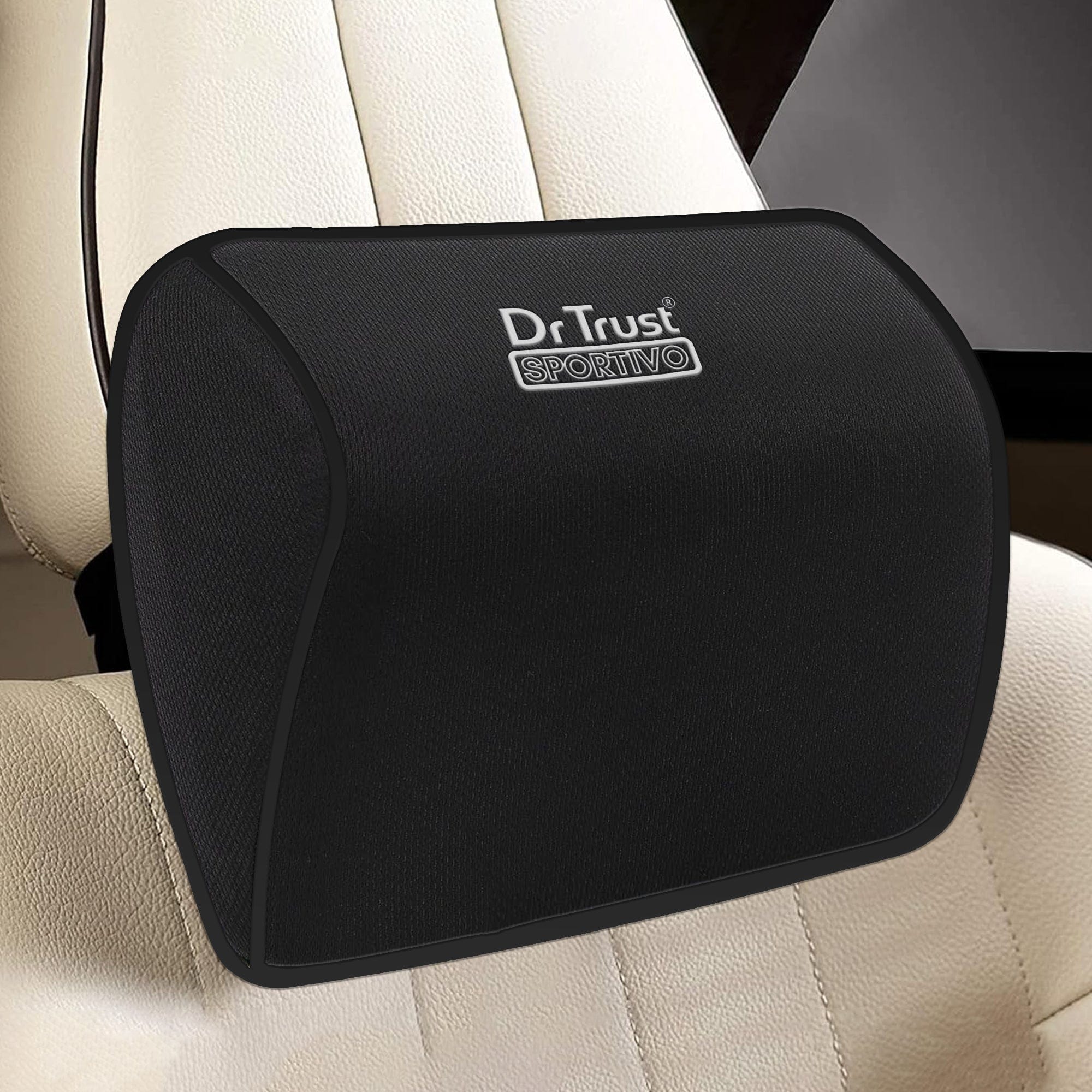 Dr Trust USA Orthopedic Neck Rest Car Seat Cushion - Memory Foam Pillow for Auto Headrest, Sciatica & Back Pain Relief - Perfect for Long Drives, Office Chairs & Travel (Pack of 1)