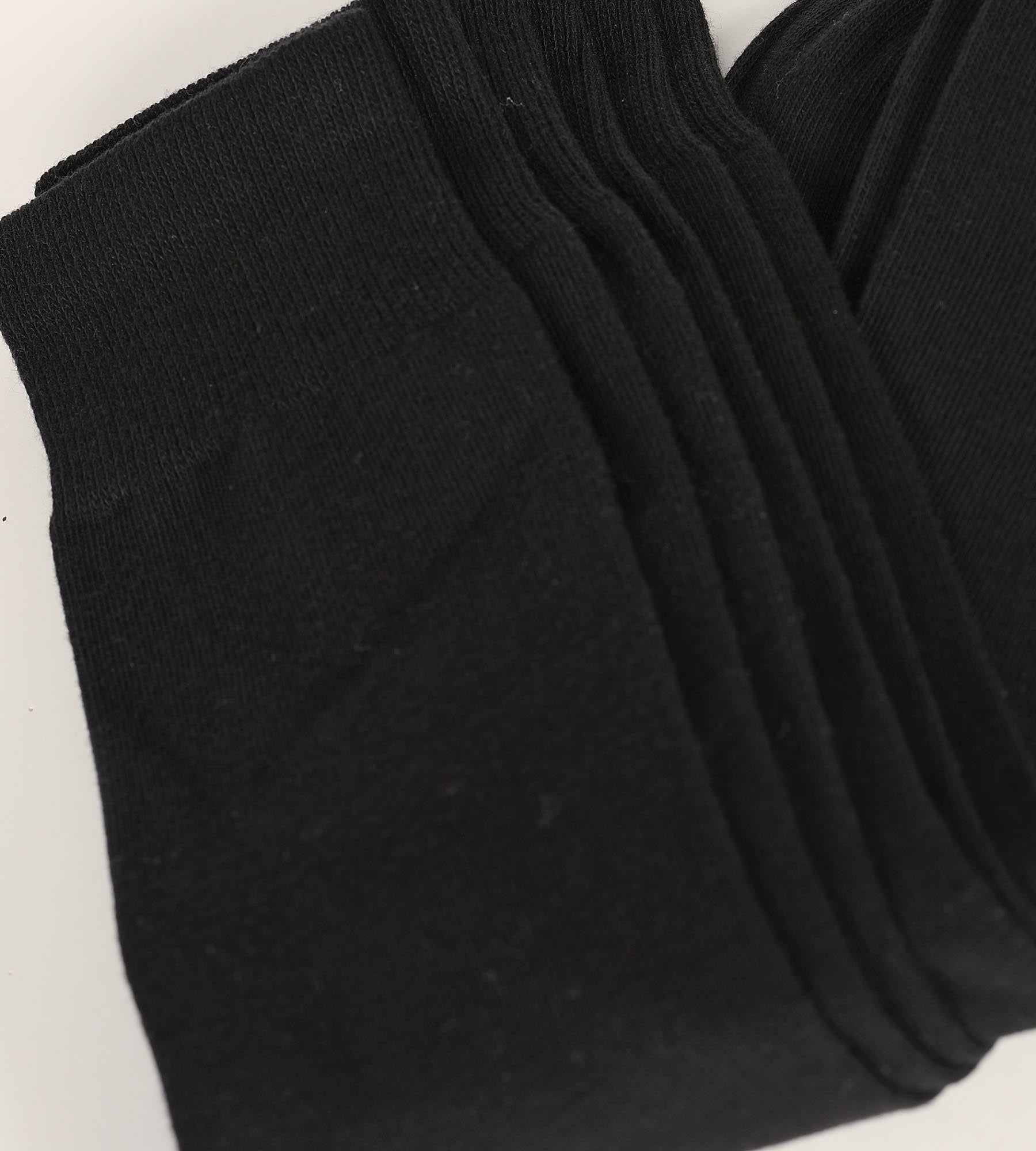 3 Pairs of Men's Black Cotton Socks - Soft & Breathable for Everyday Wear, Sports & Work - Durable & Comfortable Socks for Casual, Gym & Office Use