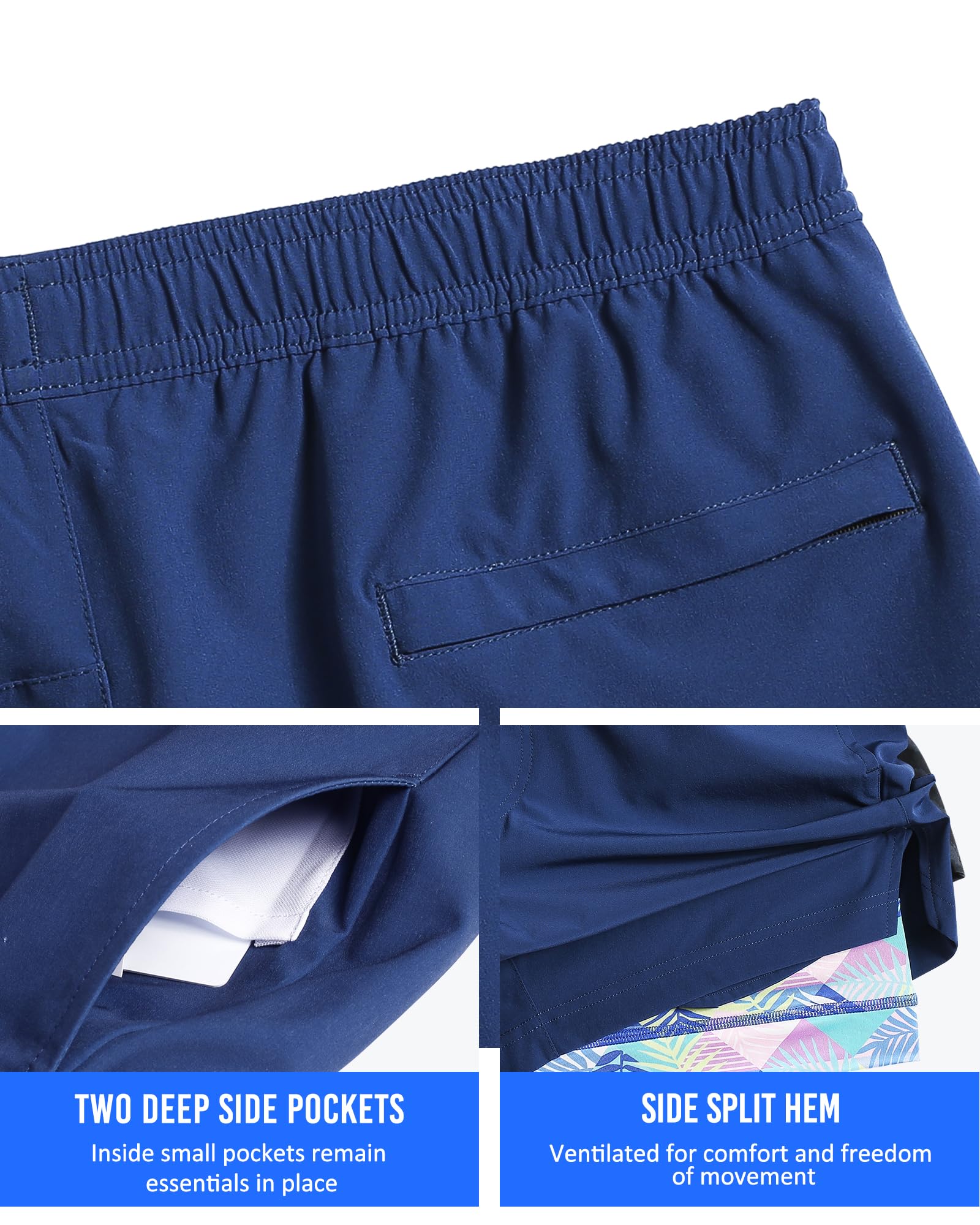 maamgic Men's 5-Inch Quick Dry Gym Running Shorts - 2-in-1 Athletic Workout Shorts with Liner | Perfect for Jogging, Weight Training & Summer Outdoor Activities