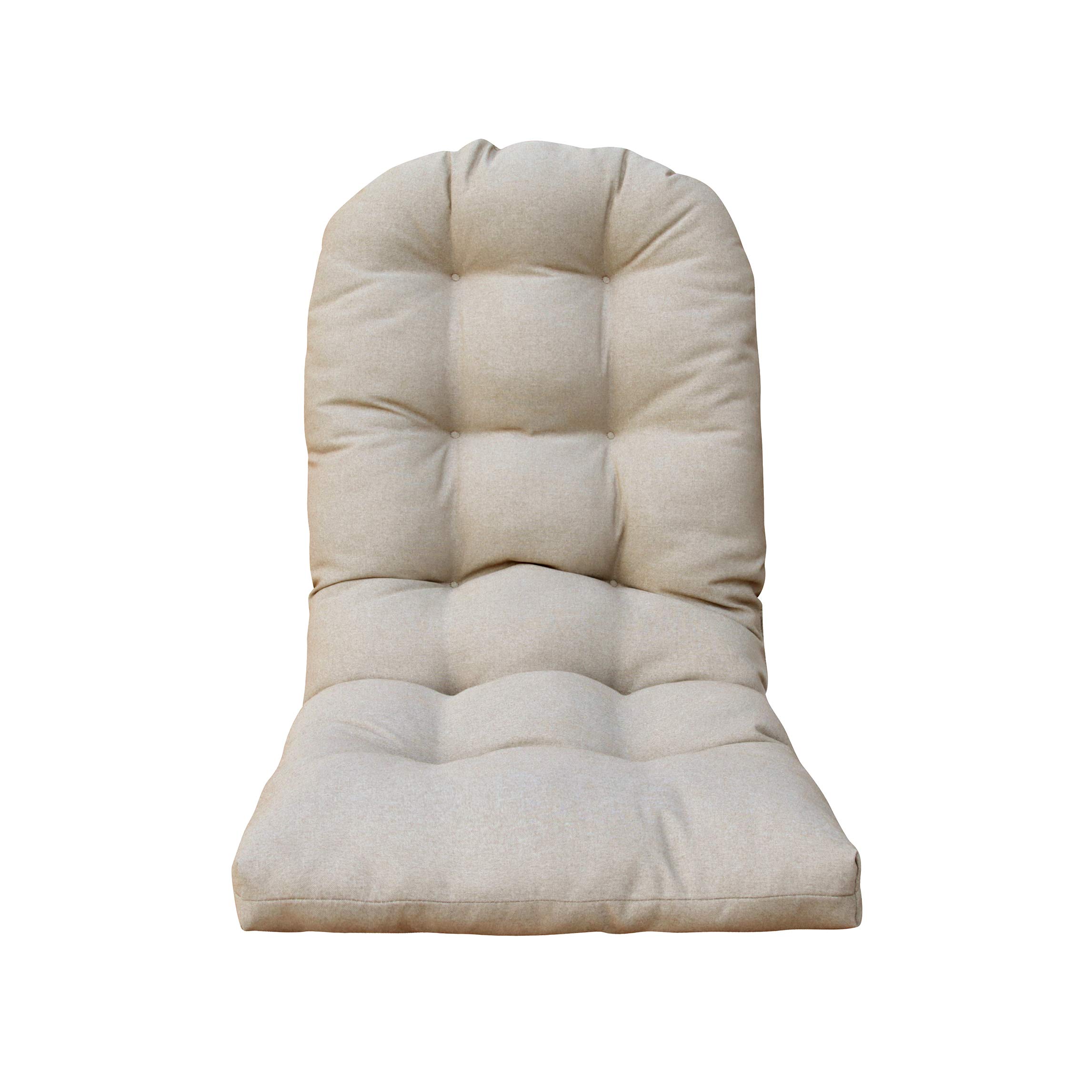 BOSSIMA Outdoor Patio Adirondack Chair Cushions - Tufted Round Corner Seat Cushion in Oatmeal Color - Waterproof & UV Resistant for Garden, Deck, Poolside, and Porch Relaxation