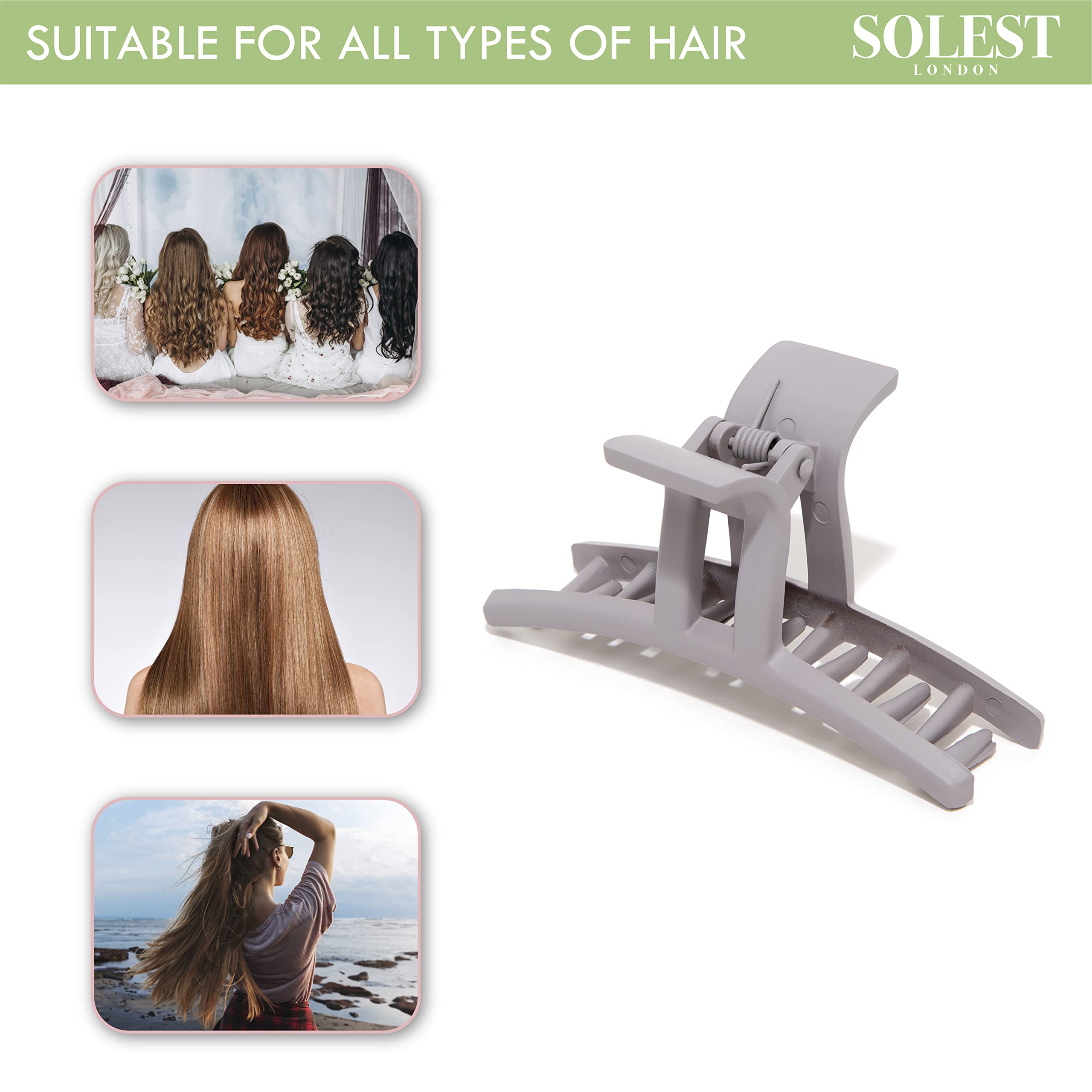 Solest London Hair Claw Clips - Pastel Matte for Women & Girls | Everyday Styling