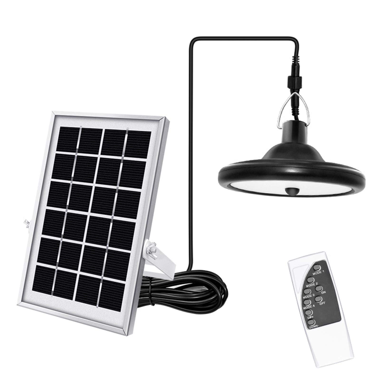 JACKYLED Solar Shed Light with Motion Sensor - 16.4Ft Cord LED Hanging Lamp with Remote Control & Adjustable Solar Panel - Waterproof Indoor Outdoor Lighting for Chicken Coop, Garage, Barn, Patio (Cool White) | Perfect for Home, Farm & Backyard Security Lighting