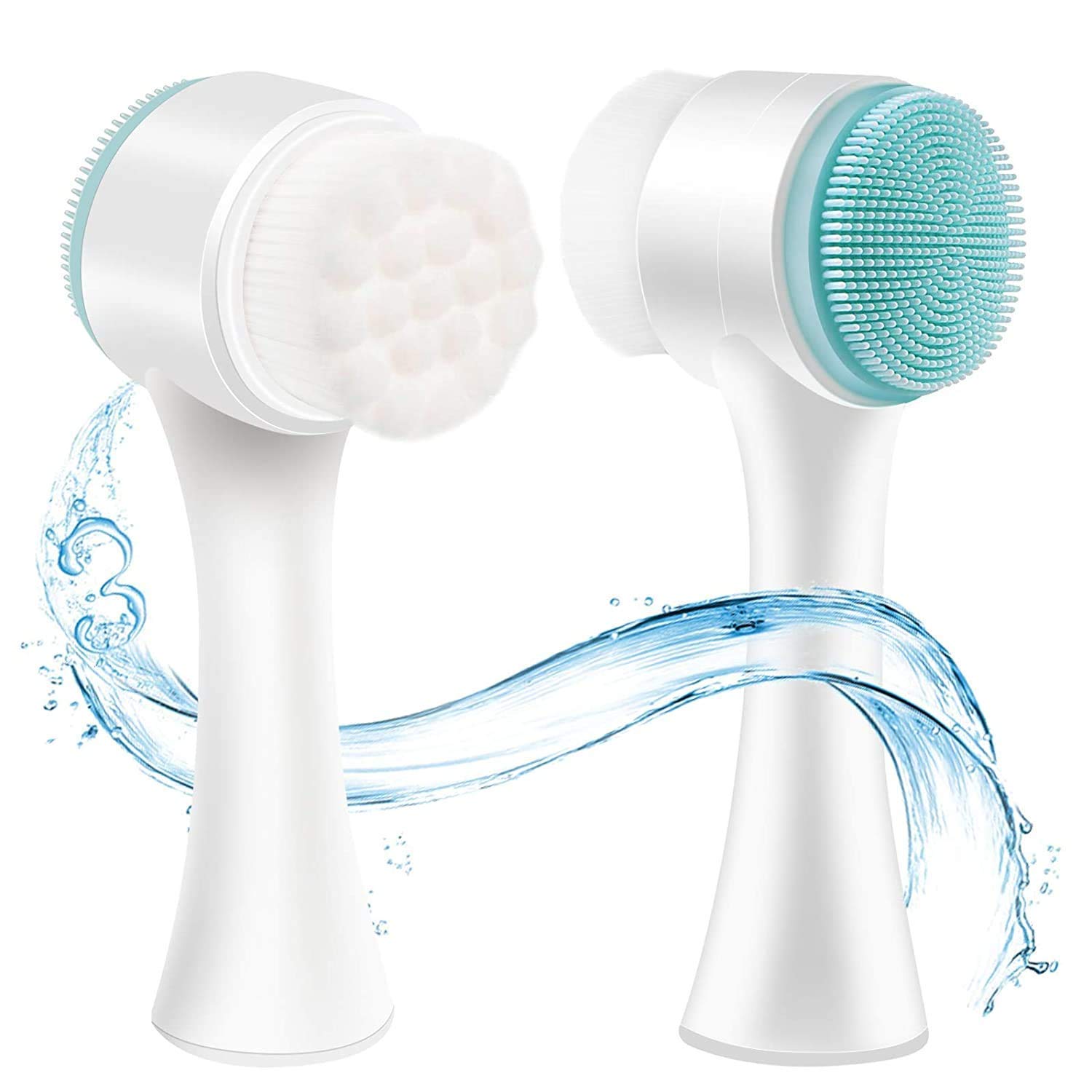 TCCO ENTERPRISE 2-in-1 Manual Facial Cleansing Brush | Silicone Face Scrubber & Massager for Deep Pore Cleansing & Exfoliation | Perfect for Daily Skincare Routine & Spa-Like Facial at Home