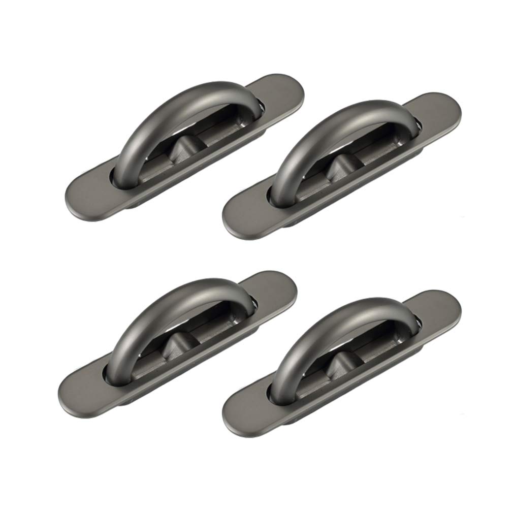 4-Piece Heavy Duty Invisible Inlay Concealed Cabinet & Drawer Handles - Large Embedded Pulls for Floor Cover Doors with Screws - Perfect for Modern Kitchen & Bathroom Renovations