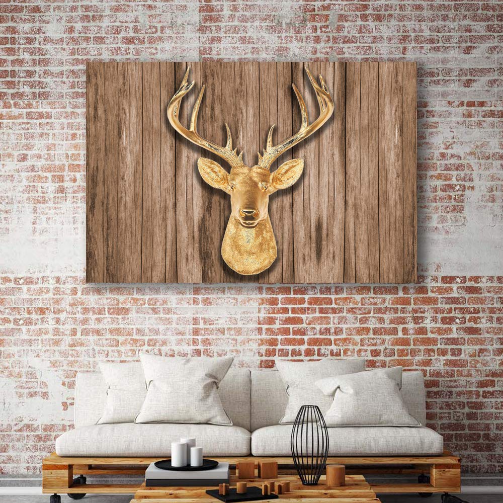 Wall26 Canvas Wall Art - Deer Animal Horn Giclee Painting, 24x36 Inches, Perfect for Bedroom, Living Room, and Home Decoration
