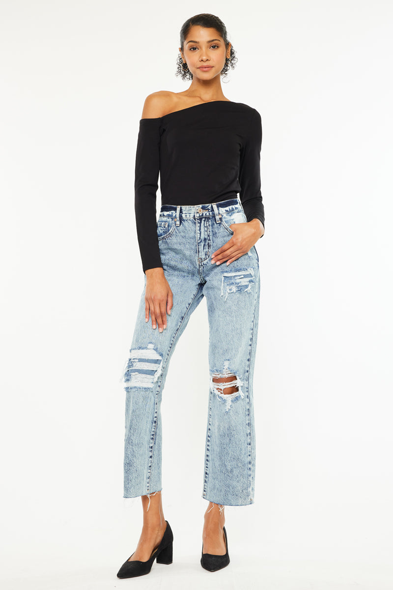 Chesney High Rise Straight Leg Jeans for Women - Stretchy Denim Pants, Comfortable & Flattering Fit - Perfect for Casual Wear, Office & Date Night