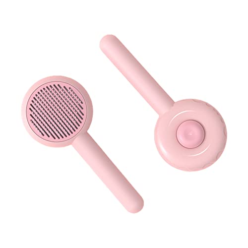 Self-Cleaning Pet Brush for Dogs & Cats - Cicitop Slicker Comb for Shedding & Grooming - Works on Long & Short Hair Pets - Pink (Perfect for Home Grooming & Pet Care)
