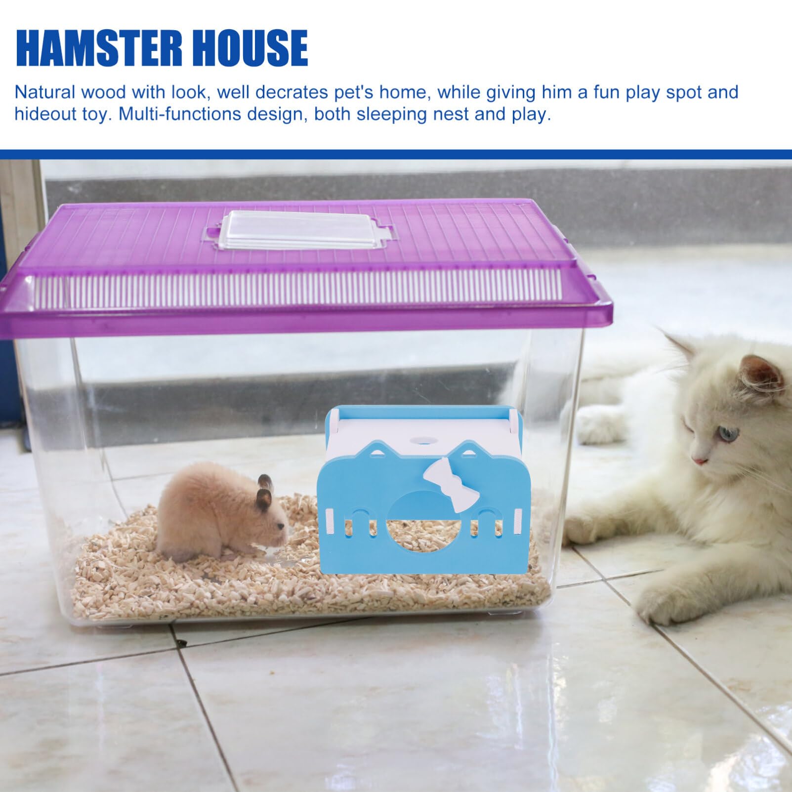 POPETPOP Hamster Bed & House - Cozy Pet Sleeping Nest for Hamsters, Rats & Small Animals - Perfect for Cage Accessories & Comfortable Rest
