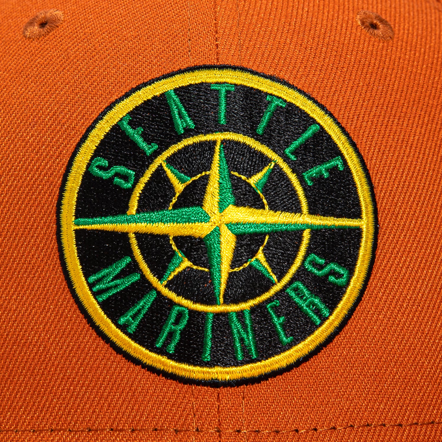 New Era 59Fifty Stoney Seattle Mariners 30th Anniversary Patch Logo Hat - Burnt Orange Snapback Cap for Baseball Fans & Sports Enthusiasts - Perfect for Games, Collecting, and Casual Wear