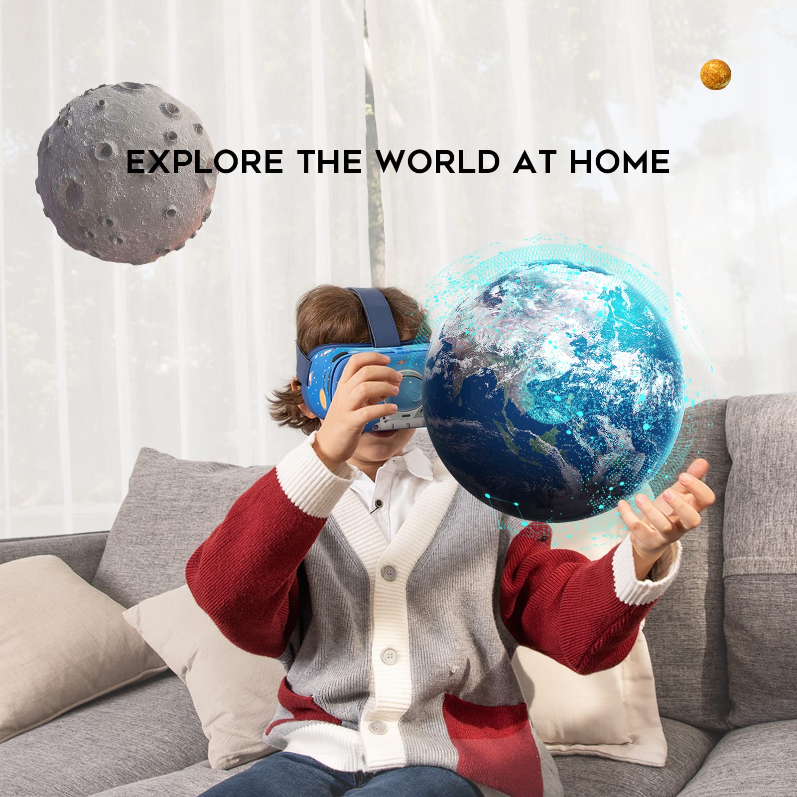 DESTEK VR Dream Headset for Kids - 110° FOV HD Virtual Reality Glasses with Anti-Blue Light Eye Protection | Perfect Gift for Exploring Virtual Worlds | Great for Educational Games, Travel Entertainment & Family Movie Nights