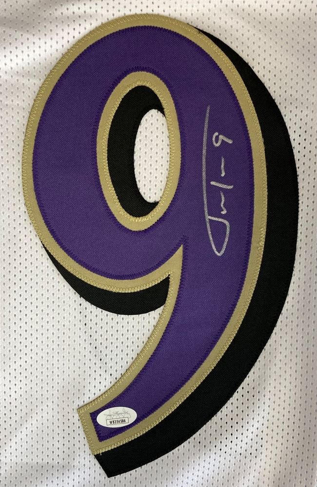Justin Tucker Baltimore Ravens Autographed White Football Jersey with JSA COA - Perfect for NFL Fans, Collectors & Game Day Memorabilia