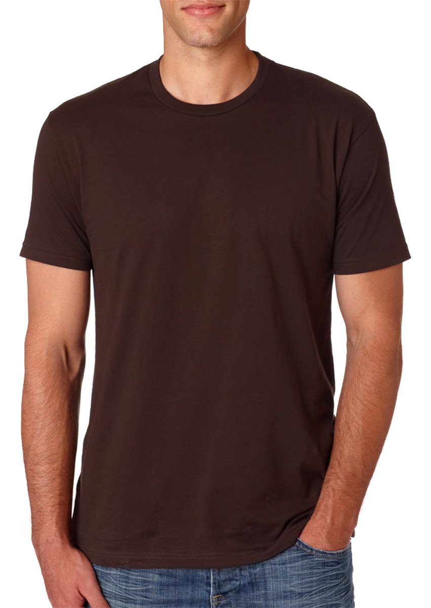 Premium Soft Rib Knit T-Shirt for Men - Dark Chocolate Color - XXX-Large (12-Pack) - Comfortable Casual Wear for Everyday, Gym & Lounge