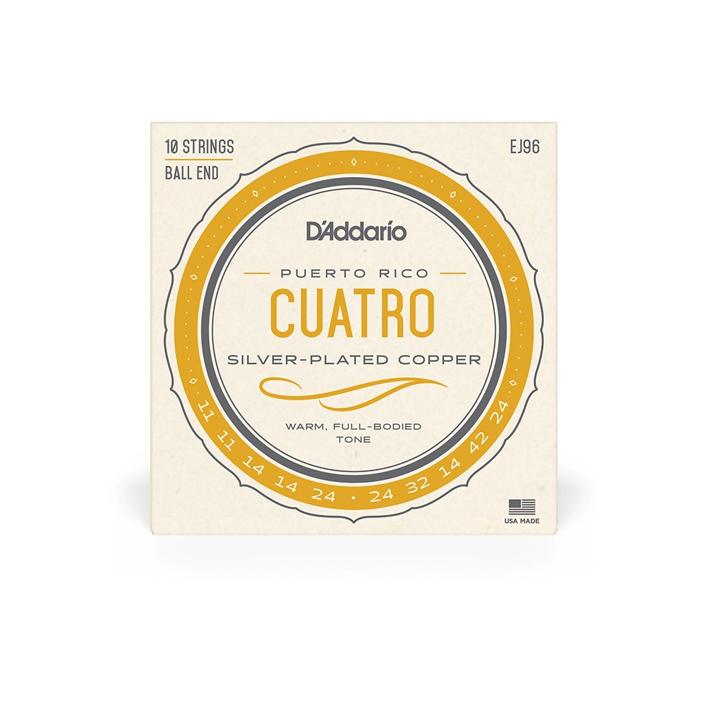 D'Addario Silver Plated Copper 10-String Set for Puerto Rican Cuatro - Authentic Sound & Durability - Perfect for Traditional Latin Music & Live Performances