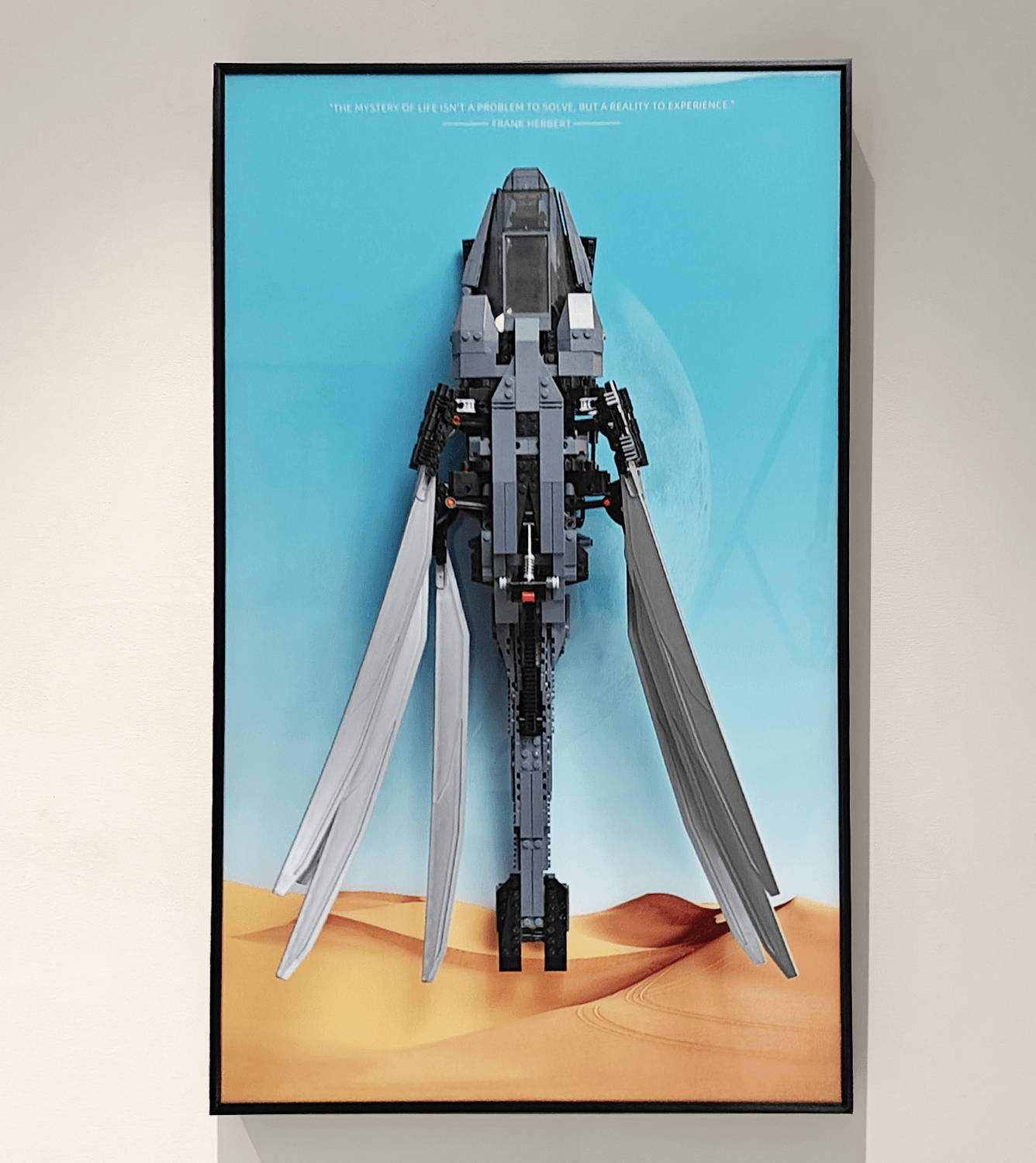 LEGO Icons Dune Atreides Royal Ornithopter 10327 Wall Display Frame - Premium LEGO Building Kit Showcase for Home & Office Decor