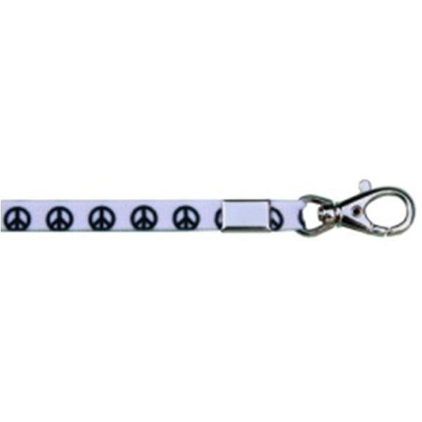 12 Pack 3/8 Inch Peace Sign Lanyards - Bulk Printed Neck Straps for ID Badges, Events, and Work Safety (Black) - Perfect for Schools, Offices, and Conventions