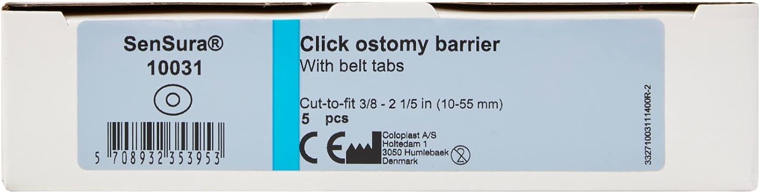 Coloplast SenSura Standard Wear Flat Baseplate 10031 - Comfortable Ostomy Pouch for Daily Use, Travel & Active Lifestyle