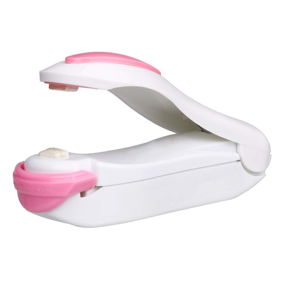 Portable Mini Heat Sealer Machine - Handheld Bag Sealer for Airtight Food Storage | Household & Kitchen Use | Compact Heat Sealing Device for Snacks, Coffee, Grains | Easy Hand Pressure Operation (Pink) | Perfect for Meal Prep, Travel & Pantry Organization