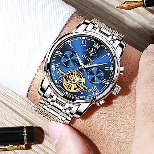 6617: Silver band & blue dial