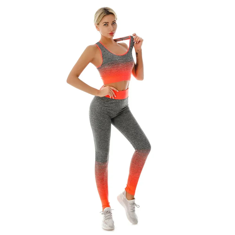2-Piece Women's Yoga Outfit Set - Stretchy Sports Bra & High-Waisted Workout Leggings for Fitness, Running & Gym | Comfortable Elastic Yoga Suit for Women | Perfect for Yoga, Pilates & Home Workouts