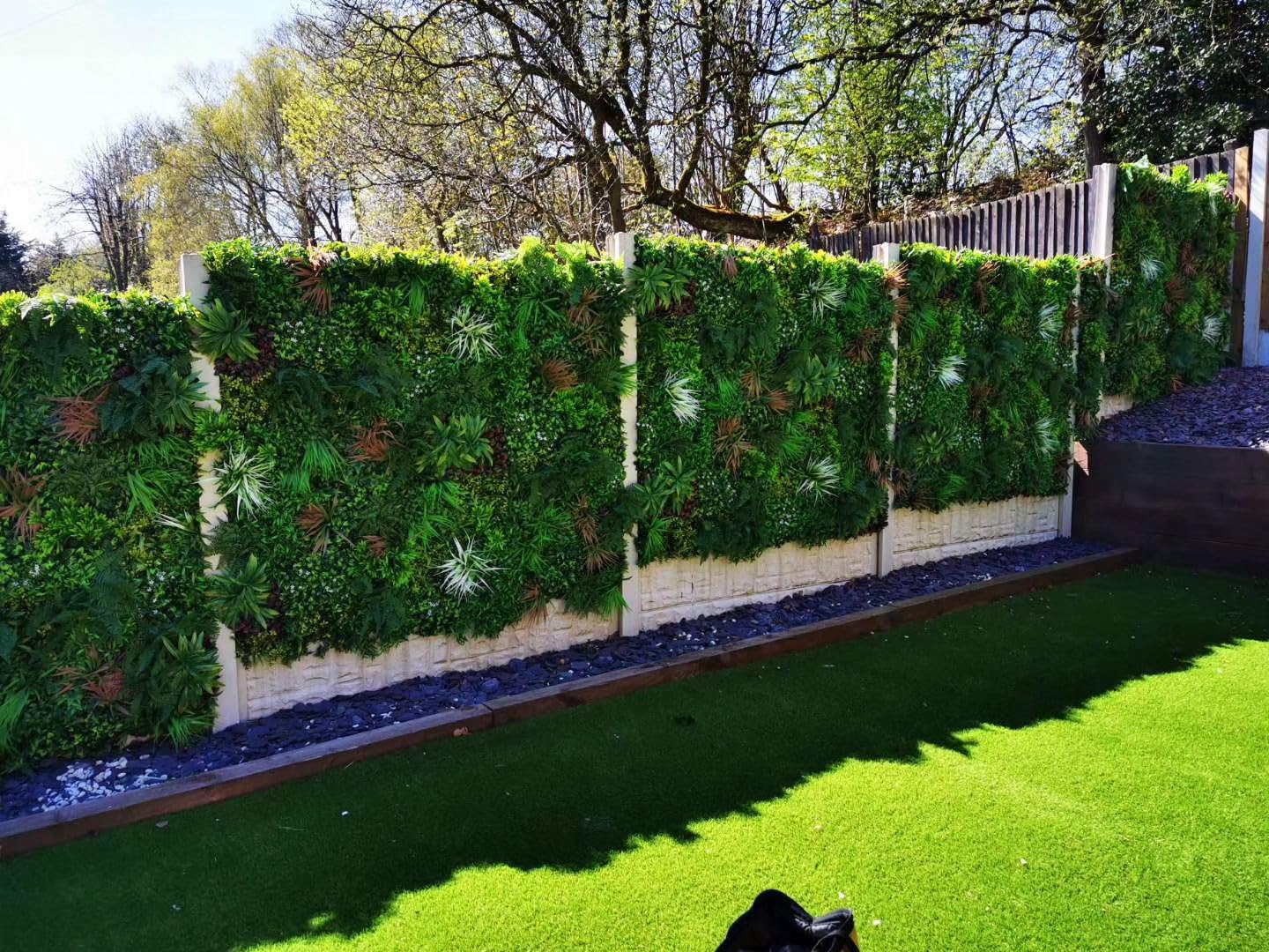 40x40 Inch Artificial Plant Wall Panels - Realistic Faux Ivy Leaves Greenery Grass Backdrop for Outdoor Privacy Fence Covering | Perfect for Patio, Garden, and Home Décor
