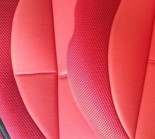 TopCar Custom Car Seat Covers (Front Set) - Premium Leatherette with Synthetic Material, Perfect Vehicle-Specific Fit, Vibrant Red Color - Ideal for Car Interior Protection & Style Upgrade