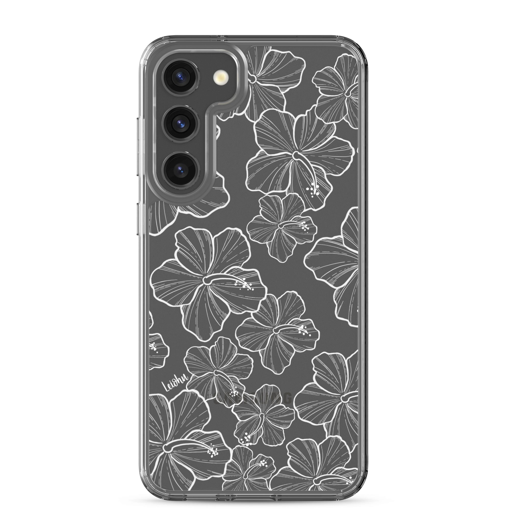 Hibiscus Flower Design Clear Phone Case for Samsung Galaxy S21/S20/Note 20 - Slim Protective Cover with Scratch Resistance - Perfect for Everyday Use, Work, and Travel