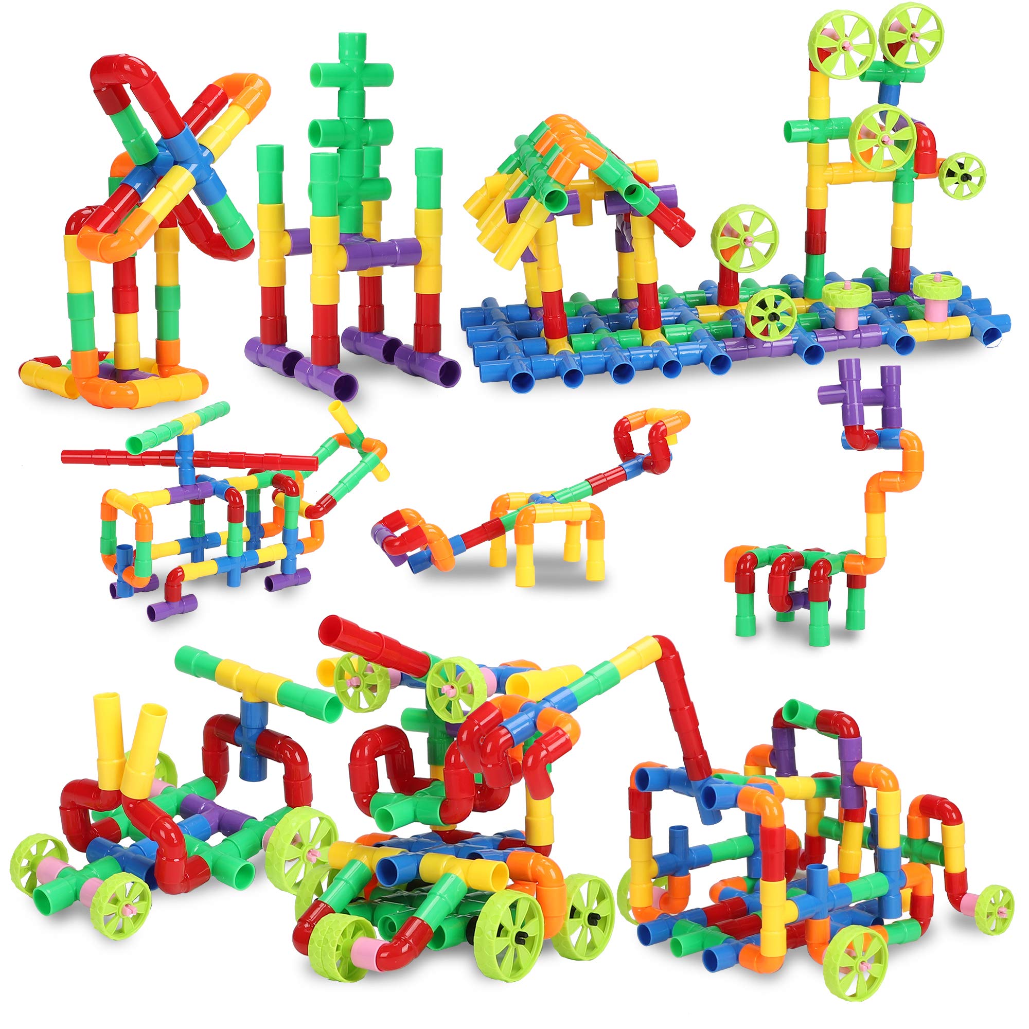 STEM Educational Building Blocks Toy Kit for Kids Ages 3-8 - Creative Construction Learning Toys for Toddlers & Preschool Boys & Girls - Perfect for Classroom, Birthday Gifts & Indoor Playtime Activities
