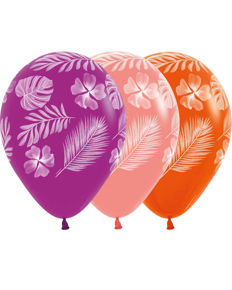 30cm Tropical Paradise Fashion Assorted Latex Balloons - Pack of 25 for Birthday Parties, Baby Showers & Tropical Themed Decorations