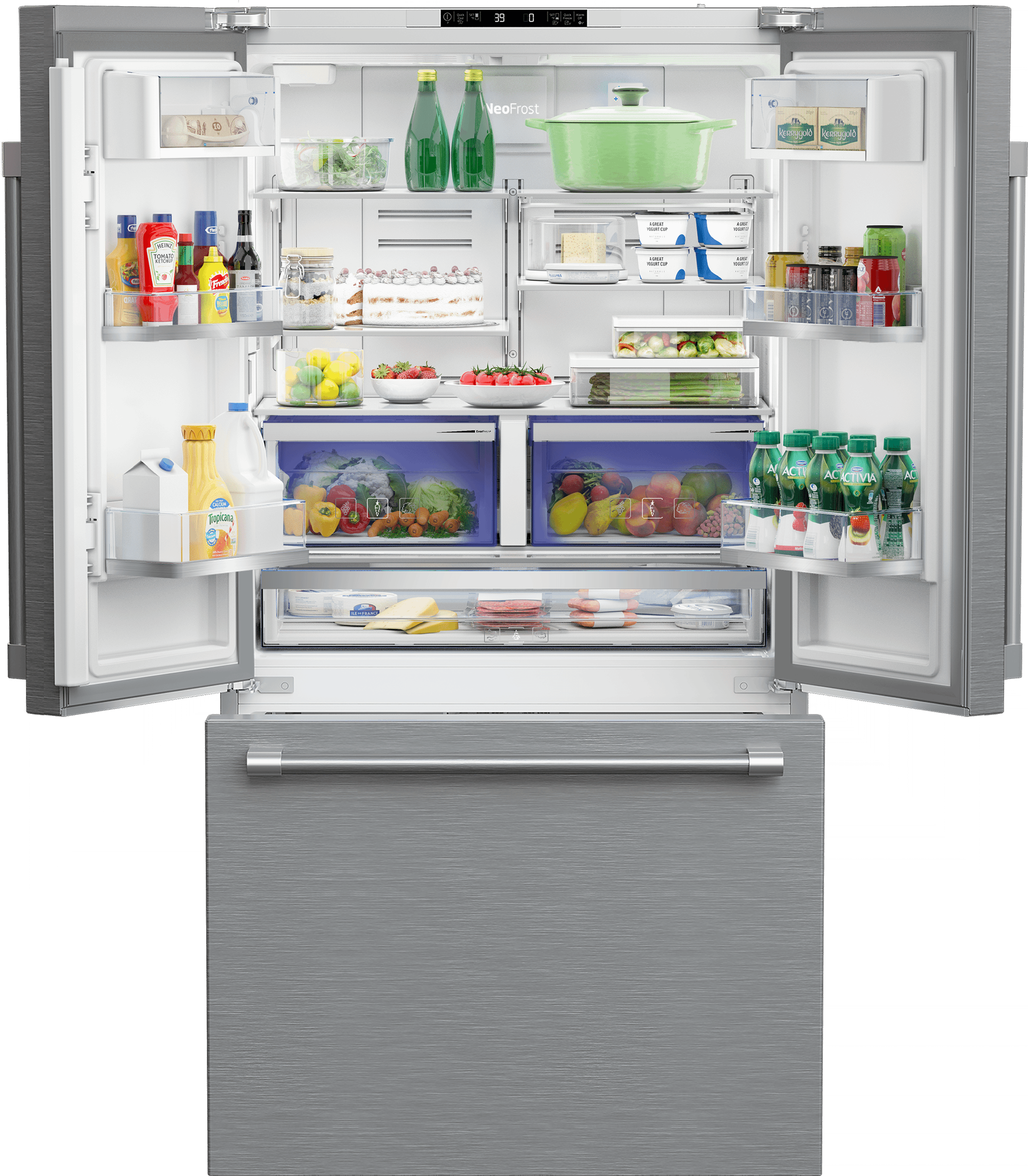 Beko BFFD3624XSS 35.74803 French Door Refrigerator - 36 Inch Stainless Steel Smart Fridge with FlexZone & Dual Cooling - Perfect for Modern Kitchens & Open Floor Plans