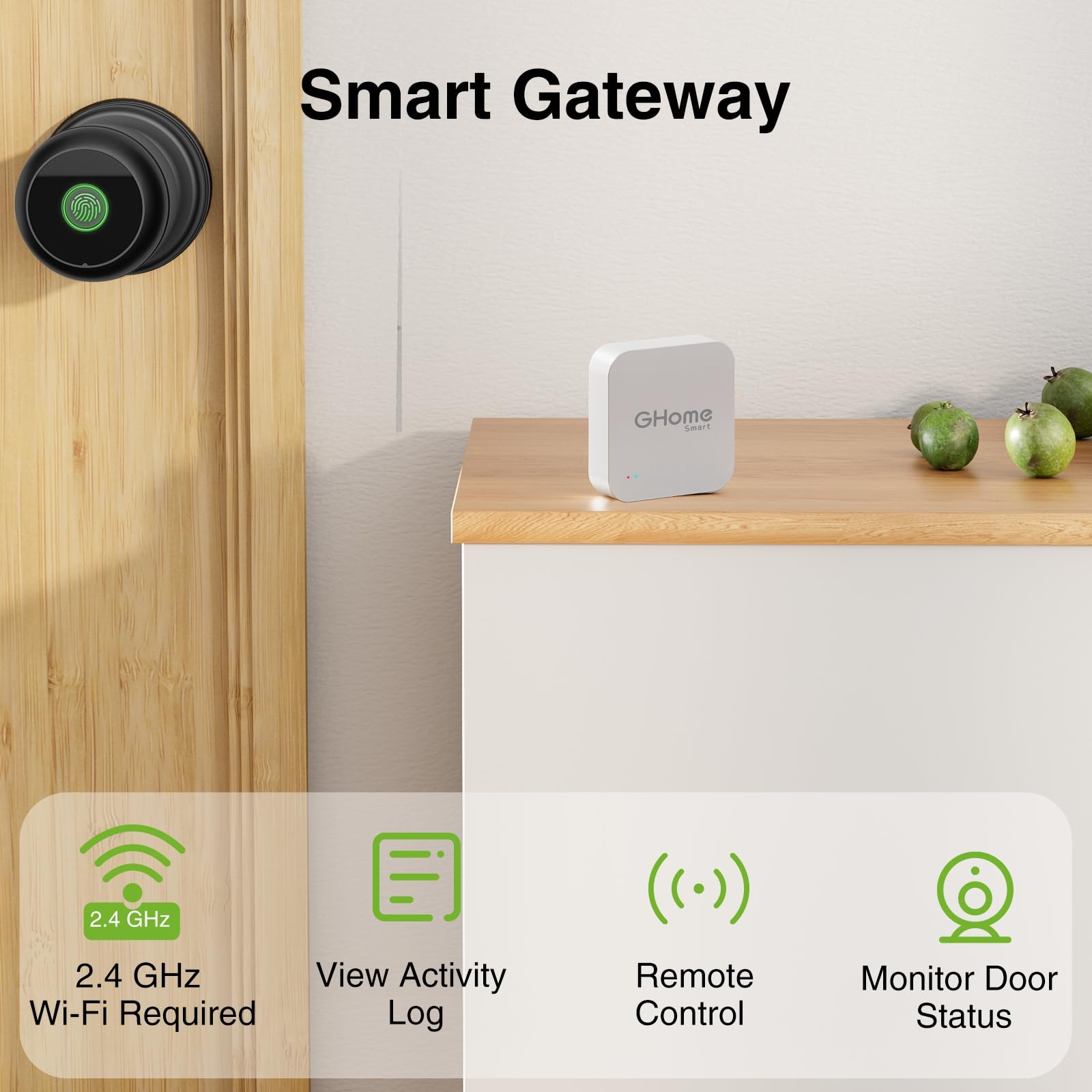 GHome Smart Tuya Bluetooth & WiFi Gateway - Mini Hub for Smart Door Locks & Tuya Devices | Compatible with Alexa, Google Assistant & Smart Life App | Remote Control via 2.4GHz WiFi | Perfect for Smart Home Automation & Security Systems