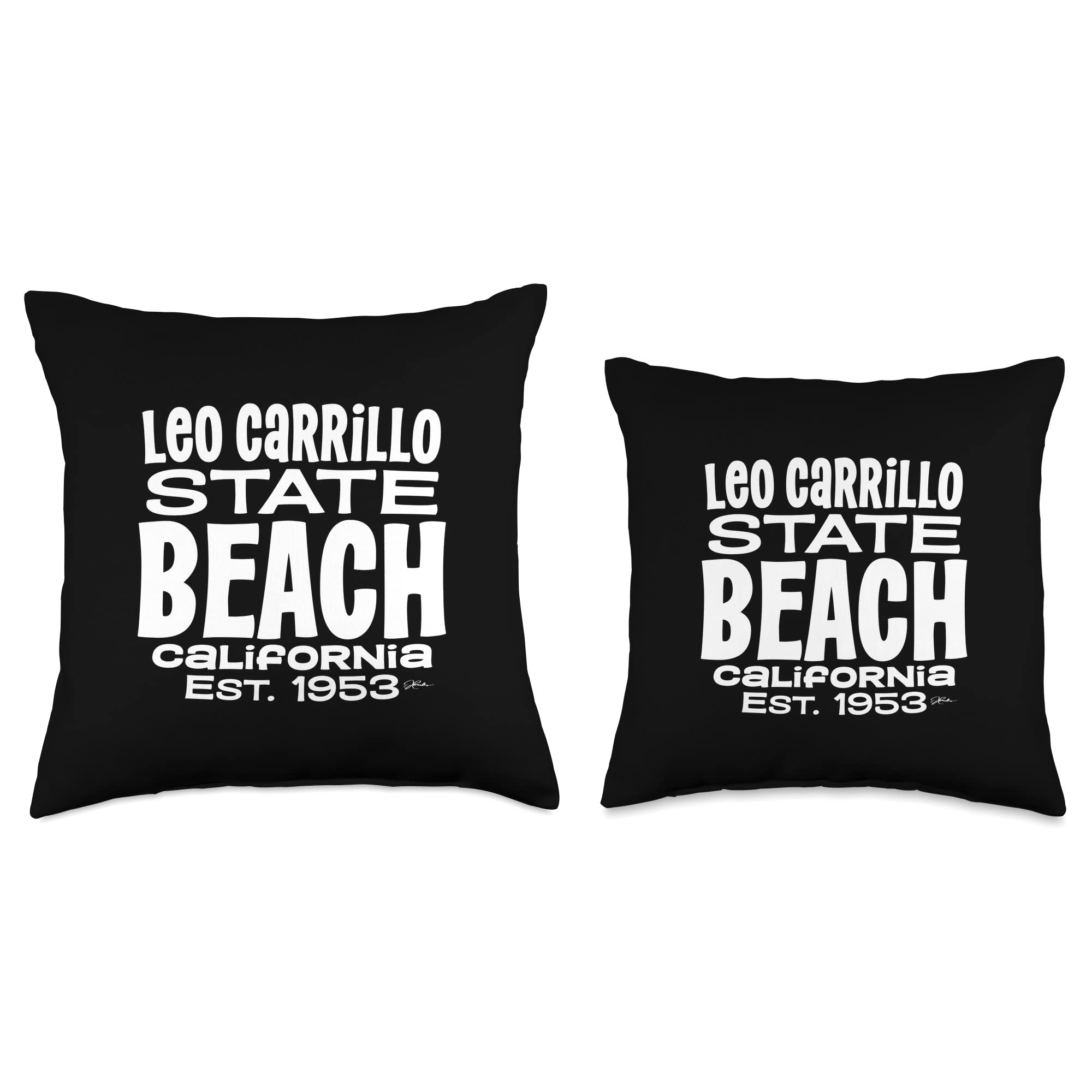 California Coastal Decor - Leo Carrillo State Beach Throw Pillow for Sofa, Bed & Outdoor Patio - Ocean Inspired Home Accent