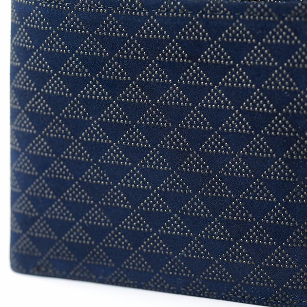 Premium Japanese Deerskin Leather Wallet with Urushi Lacquer - Handcrafted Scale Pattern in Iron Blue - Authentic Made in Japan - Perfect for Everyday Use & Luxury Gifts