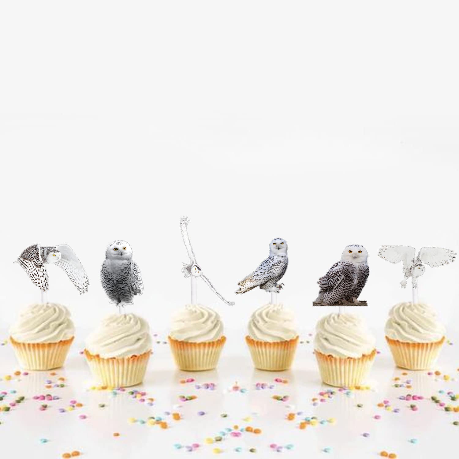 Owl Cupcake Toppers Set - 18pcs Forest Animals Theme Cake Decorations for Baby Shower, Birthday Party, Kids Celebration - Perfect for Boy, Girl, and Unisex Party Decor