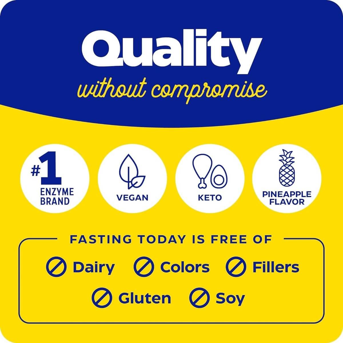 Enzymedica Fasting Today 264g Topical Pineapple Flavor Supplement - Supports Intermittent Fasting & Digestive Health | Ideal for Weight Management & Detox