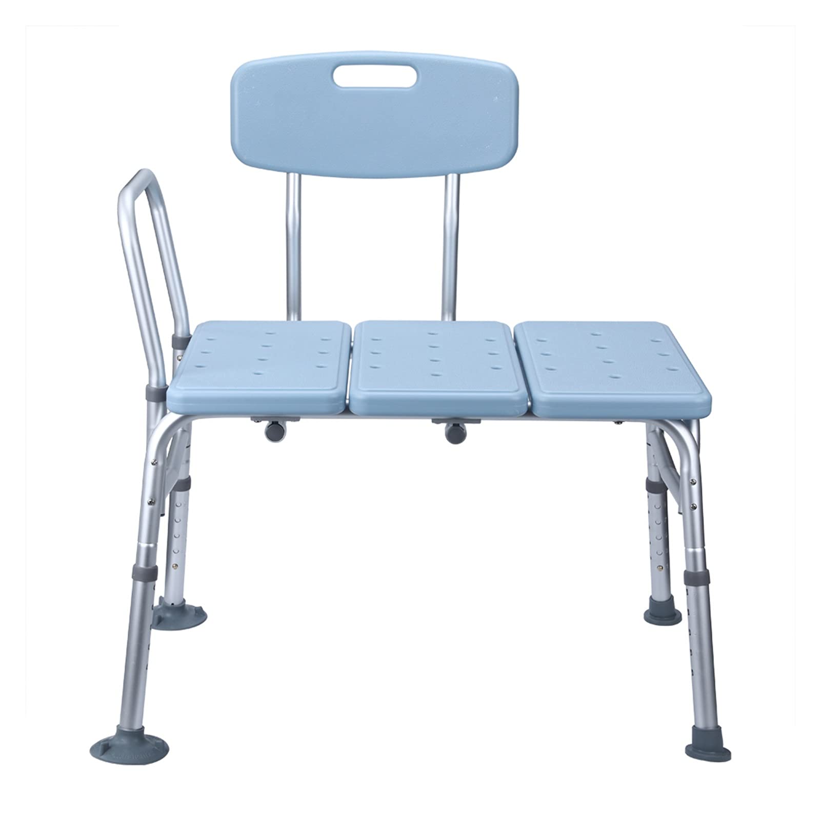 Uongfi 3-Piece Blow Molded Aluminum Alloy Bath Chair with Non-Slip Seat - Lightweight Shower Stool for Elderly & Disabled - Blue (Ideal for Bathroom Safety & Assisted Living)