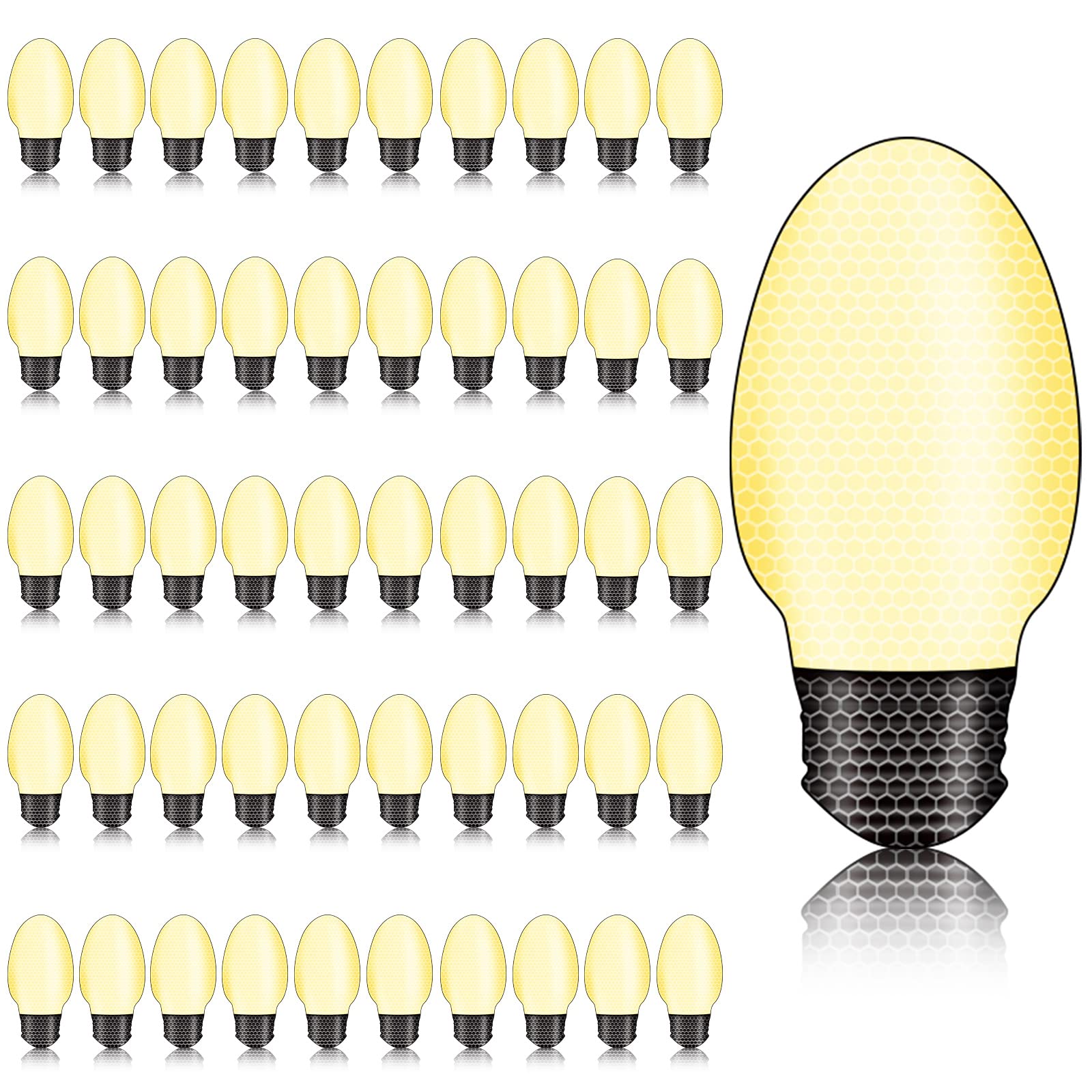 50-Pack C9 E17 LED Easter Light Replacement Bulbs - Warm White Faceted Holiday Lights for Christmas Tree, Outdoor Decorations & Easter Egg Hunts