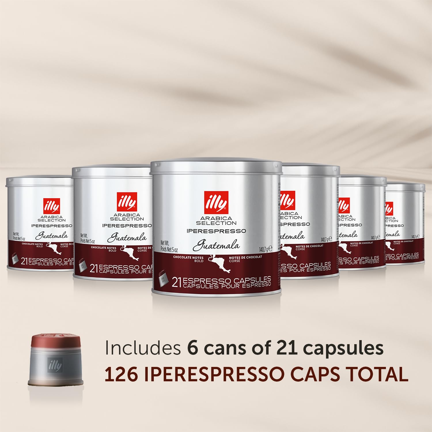 illy iperEspresso Coffee Capsules - Single-Serve Guatemala Bold Roast Pods with Chocolate Notes - Compatible with iperEspresso Machines (21 Count, 6 Pack) - Perfect for Home Brewing, Office Use & Coffee Gift Ideas