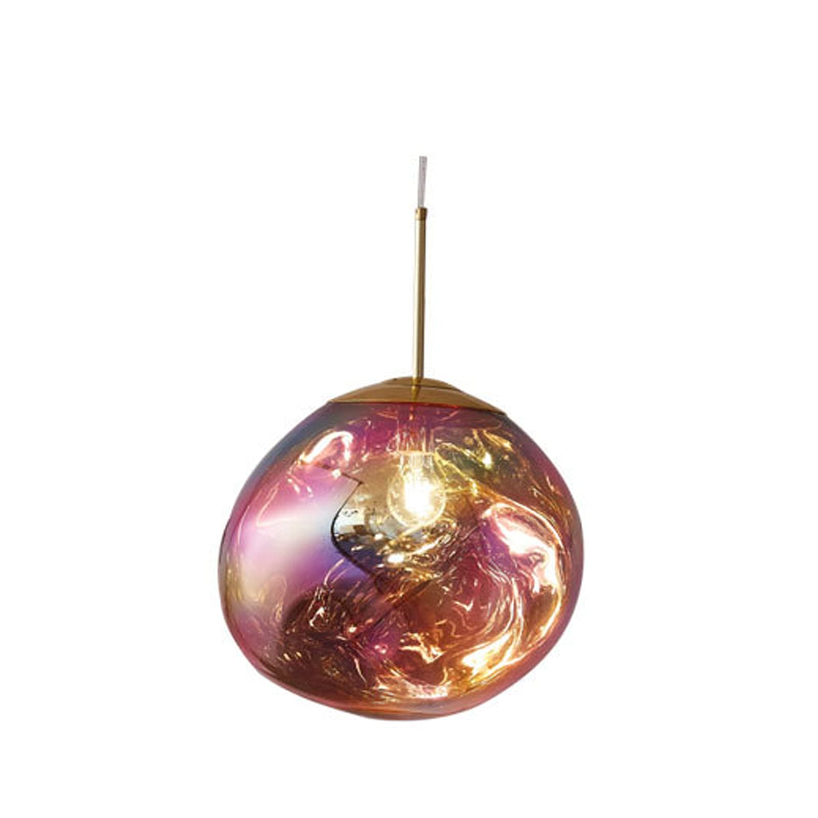 Modern Melt Pendant Lamp - Irregular Glass Lava Chandelier with Copper Mirror Finish for Living Room, Kitchen & Bar Decor | Stylish Hanging Light Fixture for Dining Areas, Bedrooms & Entryways