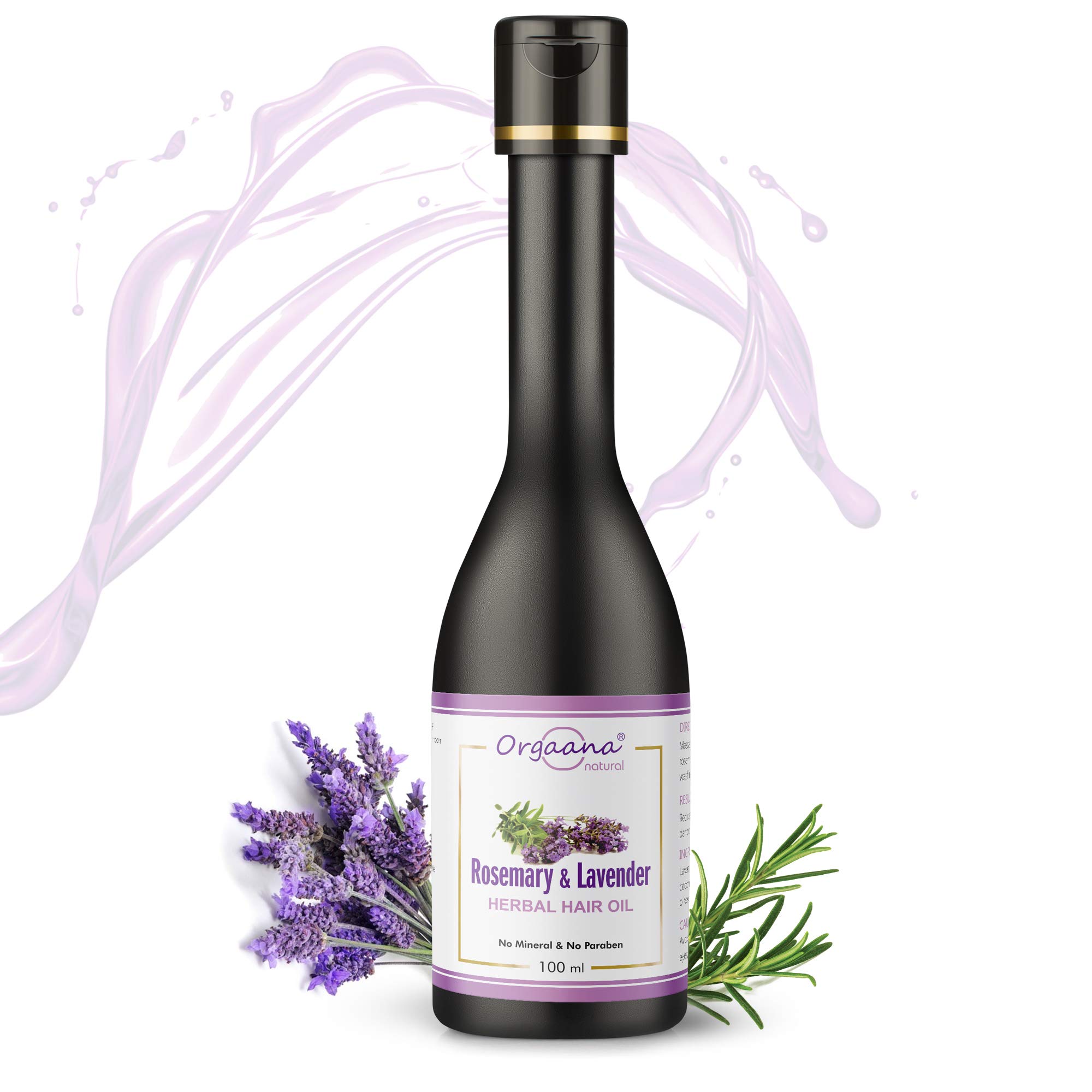 Organic Rosemary & Lavender Hair Oil for Growth & Shine - 100ml (Pack of 2) | Natural Herbal Treatment for Dry, Damaged Hair | Perfect for Scalp Massage & Nighttime Hair Care Routine