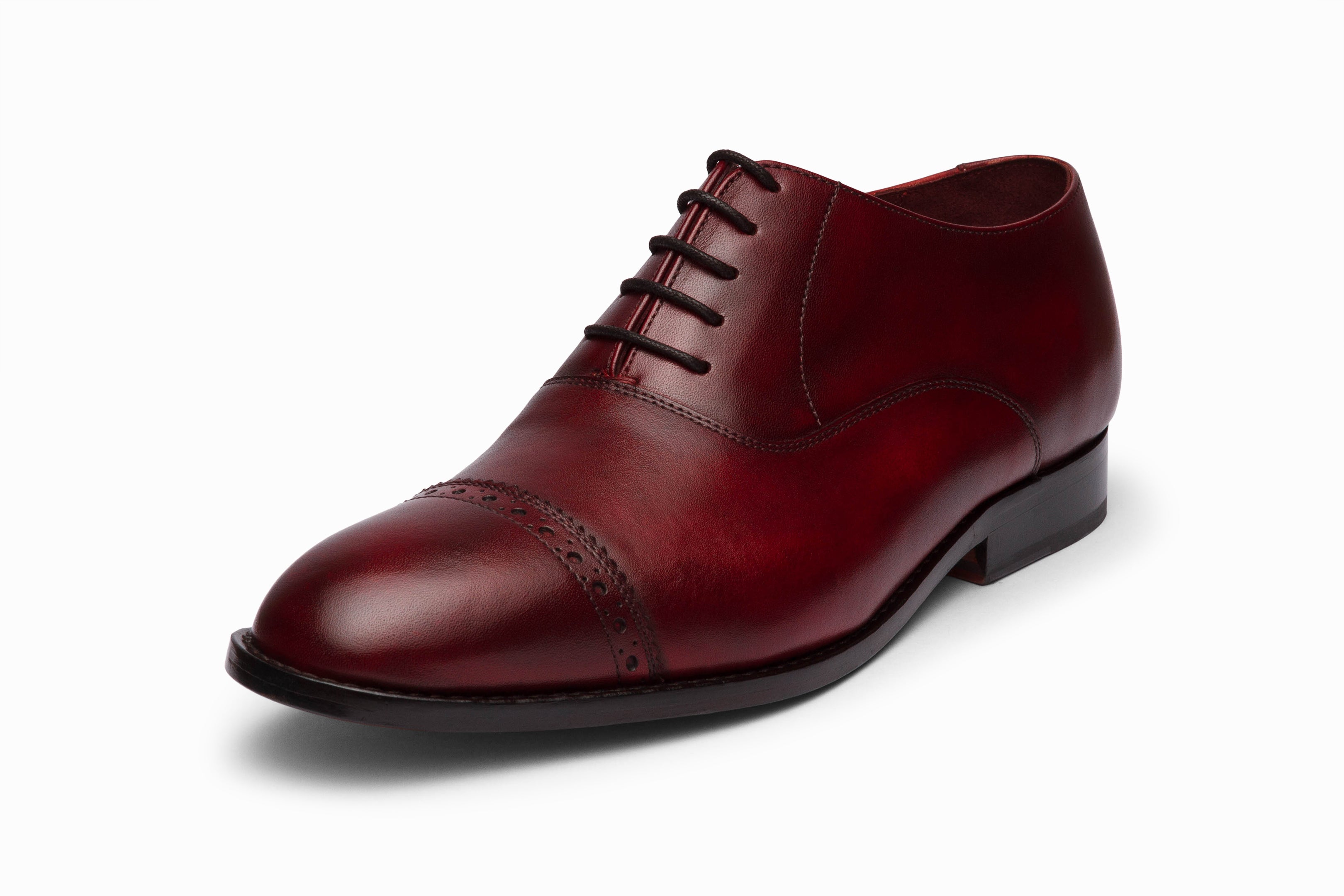 Premium Dark Oxblood Quarter Brogue Oxford Shoes for Men | Classic Dress Shoes for Business, Formal & Wedding Occasions