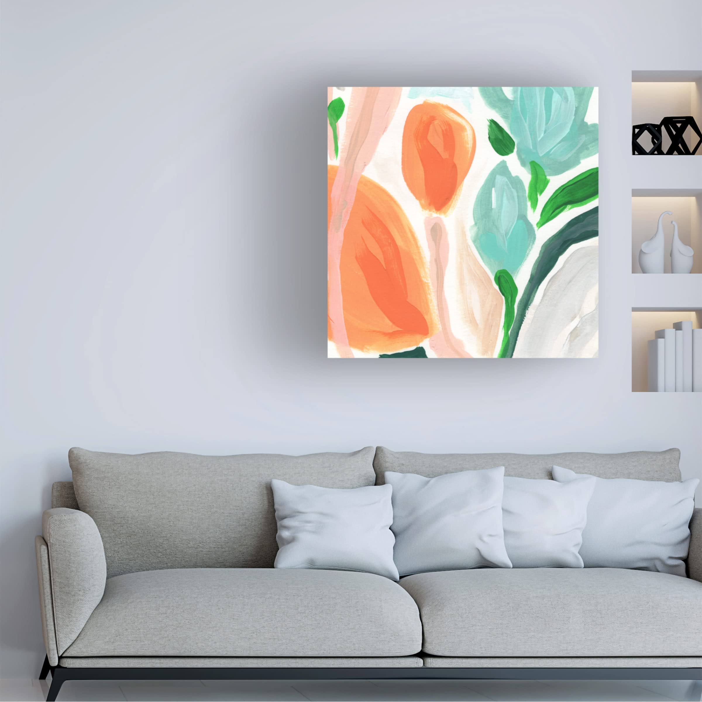 Primal Flora I Canvas Wall Art by June Erica Vess - Modern Botanical Painting for Living Room, Bedroom & Office Decor | Trademark Fine Art Collection