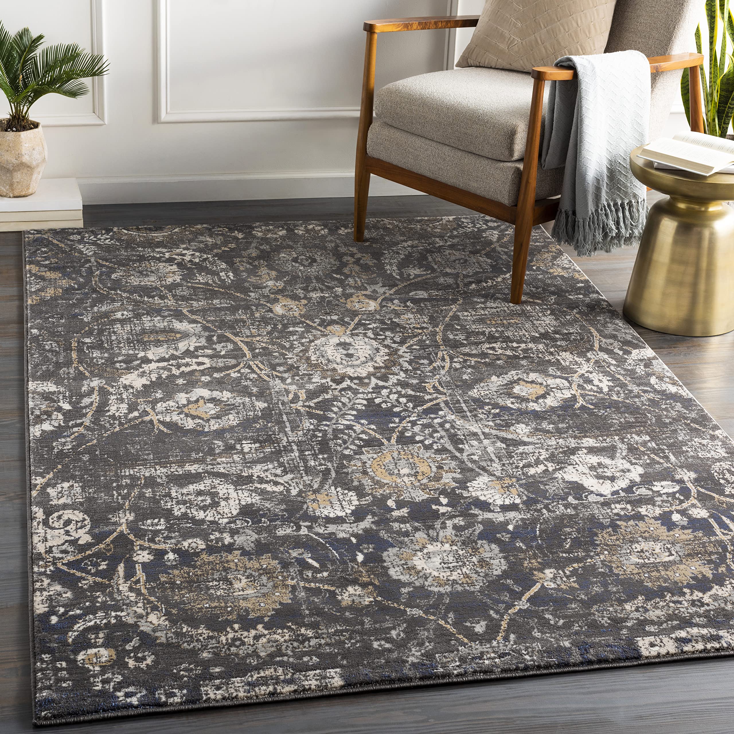 Mark&Day Avellino Traditional 9x12 Area Rug - Black & Beige Handmade Carpet for Living Room, Bedroom, Kitchen - Soft Non-Slip Floor Mat (9' x 12'4