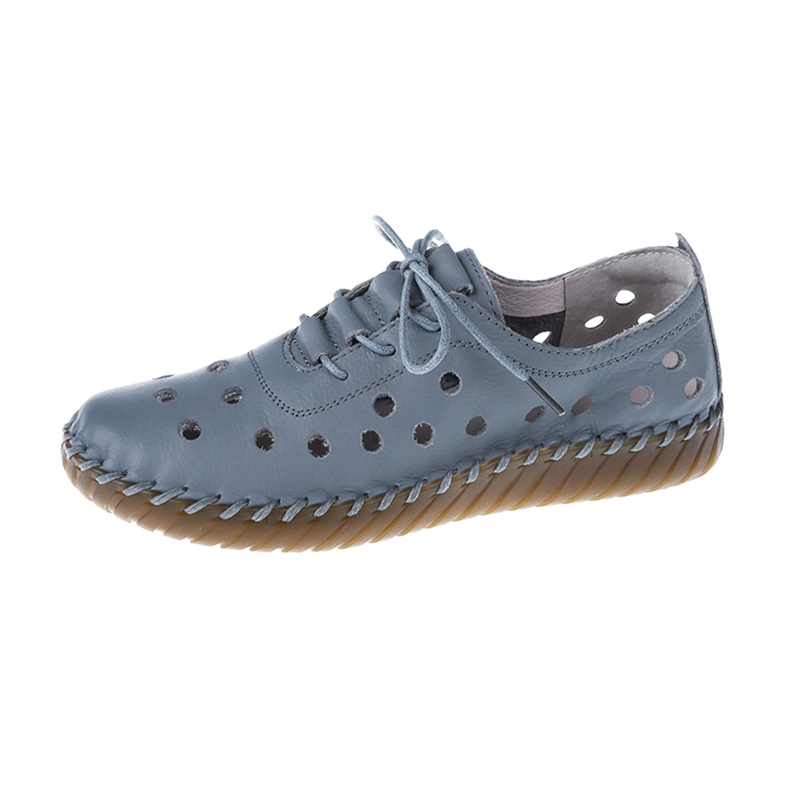 MJIPPH Women's Summer Sandals - Breathable Lace-Up Hollow Design Soft Sole Casual Shoes for Walking, Beach, and Outdoor Activities