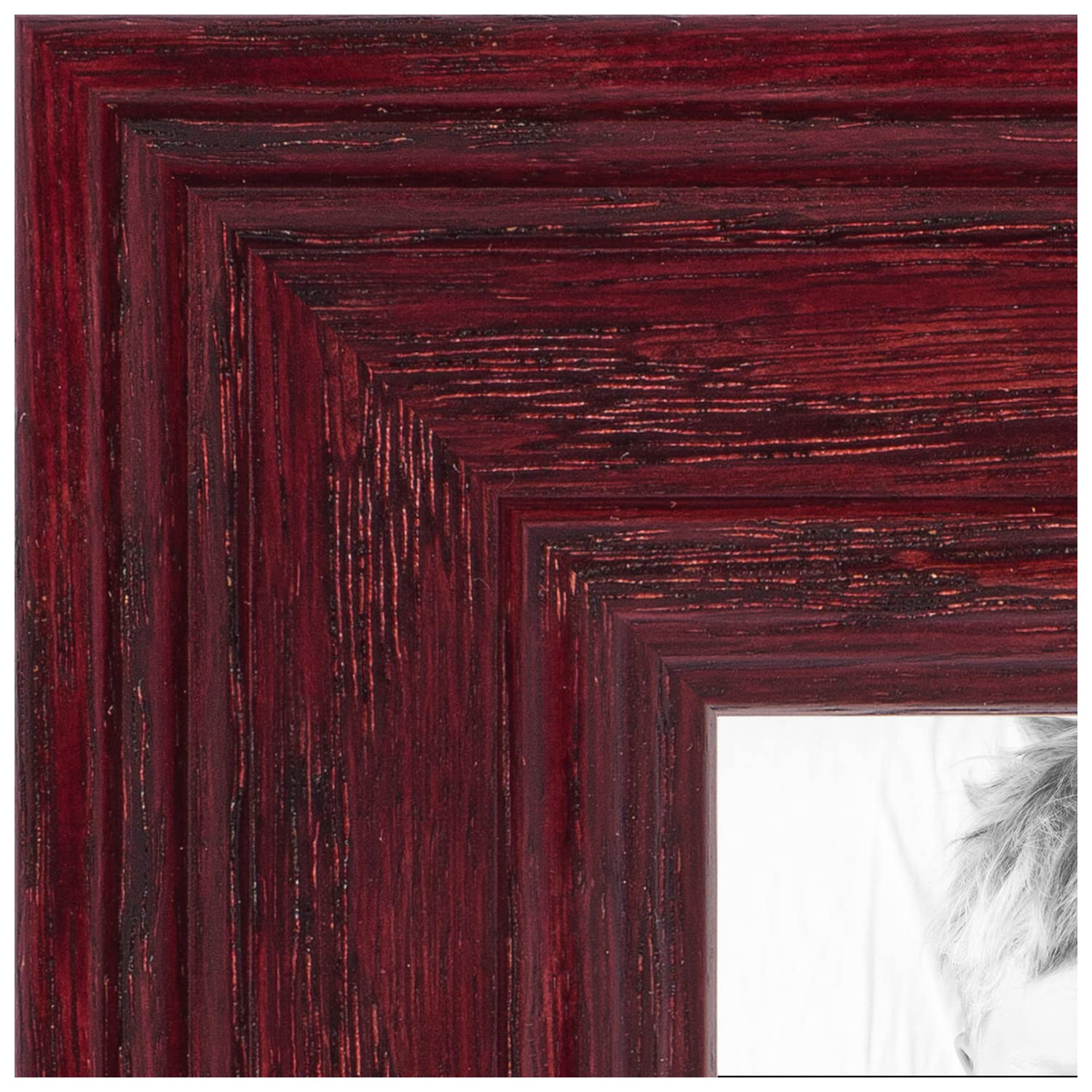 ArtToFrames 11x49 Inch Red Cherry Wood Picture Frame - 1.5 Inch Custom Poster Frame for Artwork & Photos with Economy Acrylic - Perfect for Home Decor, Office Display & Gift Giving