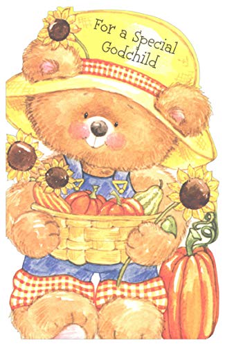Yellow Hat Bear Thanksgiving Greeting Card for Kids - Perfect for Children's Holiday Parties, Classroom Activities & Family Gatherings