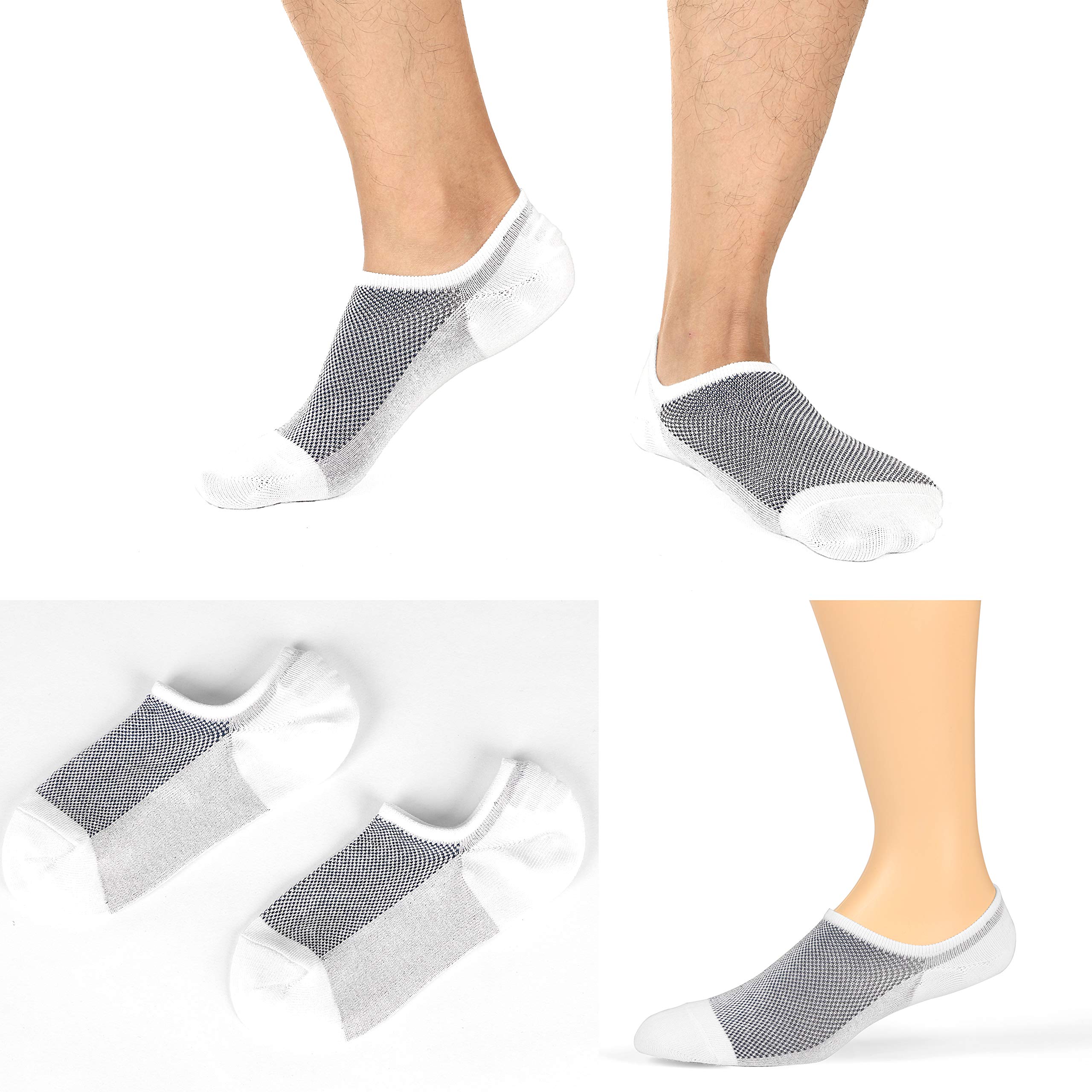 Mottee & Zconia No Show Socks for Men & Women - Low Cut Invisible Liner Ankle Socks - Breathable Cotton Comfort for Sneakers, Loafers & Casual Shoes