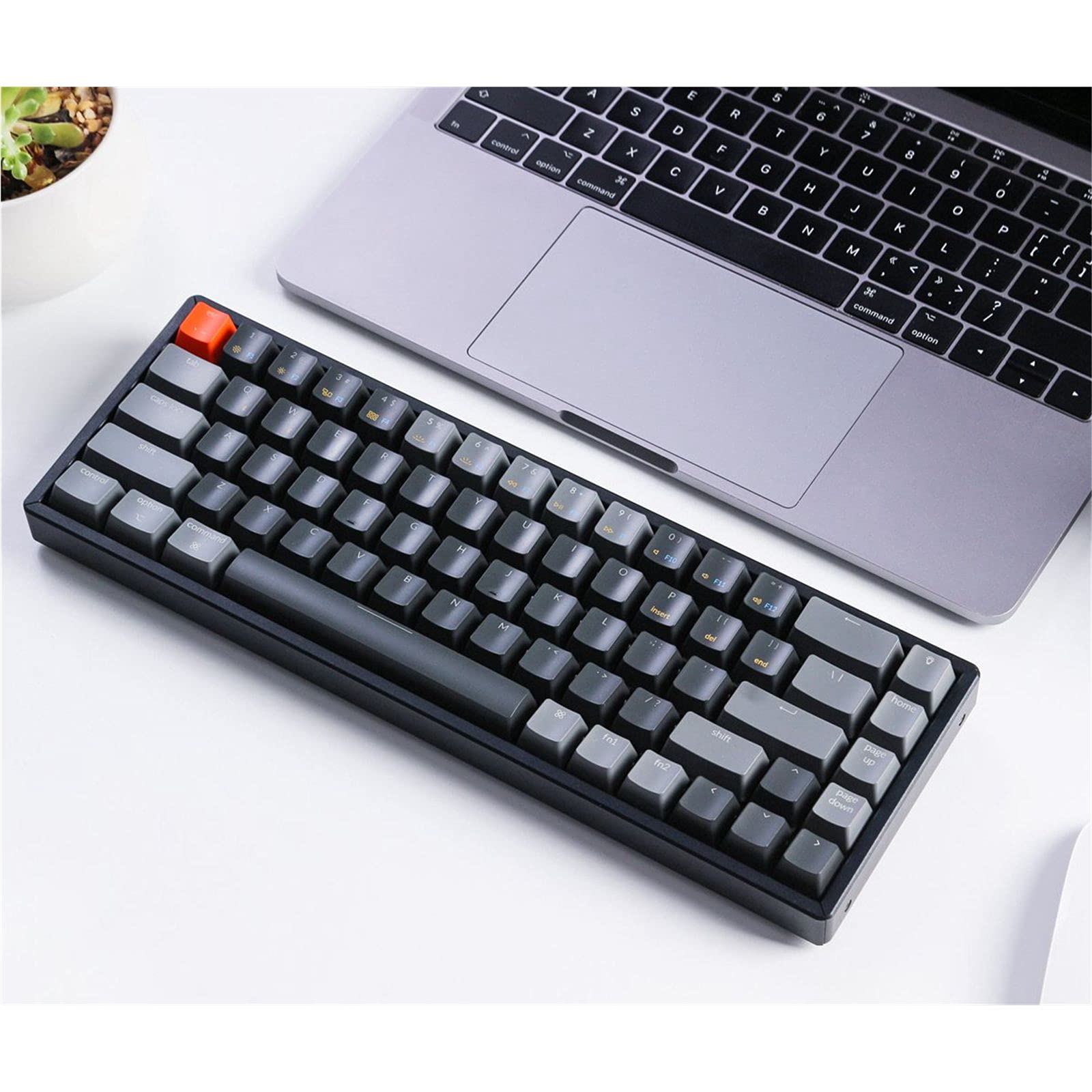 Keychron K6 68-Key Wireless Bluetooth/Wired Mechanical Keyboard - RGB Backlit, Aluminum Frame, Gateron Red Switches - Compatible with Mac & Windows - Perfect for Gaming, Typing & Office Work