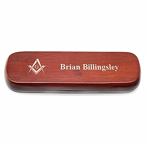 Premium Masonic Cherrywood Double Pen and Box Set - Executive Gift for Men, Freemason Gifts, Wooden Pen Set - Perfect for Office, Business, and Lodge Ceremonies