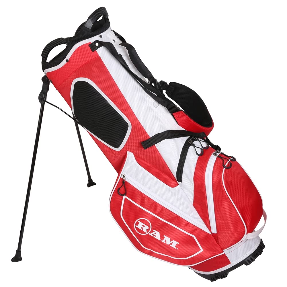 Ram Golf FX Lightweight Stand Carry Bag - Premium Golf Stand Bag with Comfortable Shoulder Strap for Men & Women - Perfect for Driving Range, Course & Travel